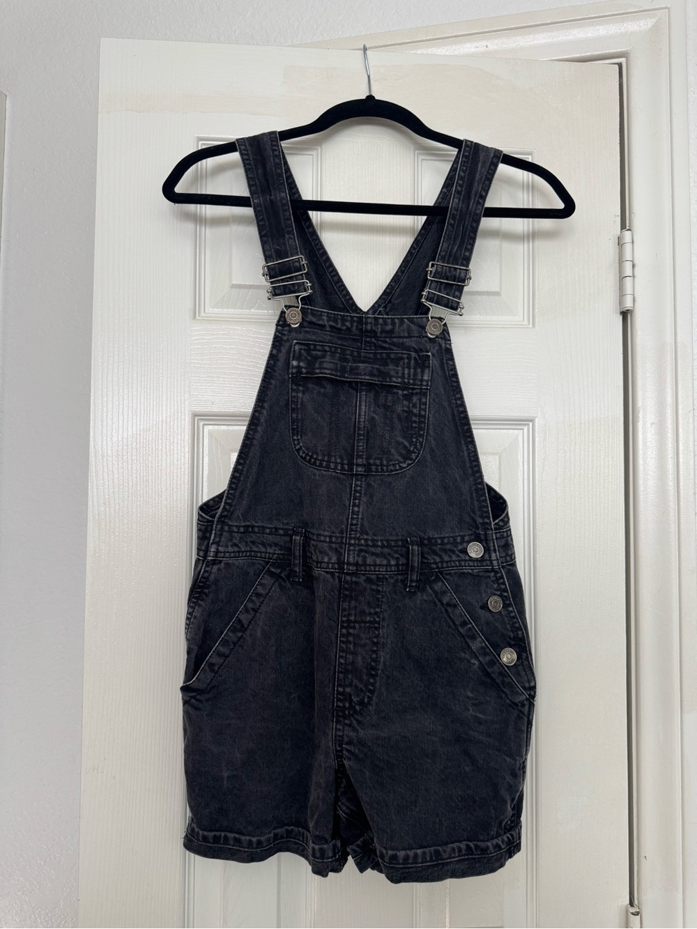 Topshop Petite Moto Denim Short Overalls